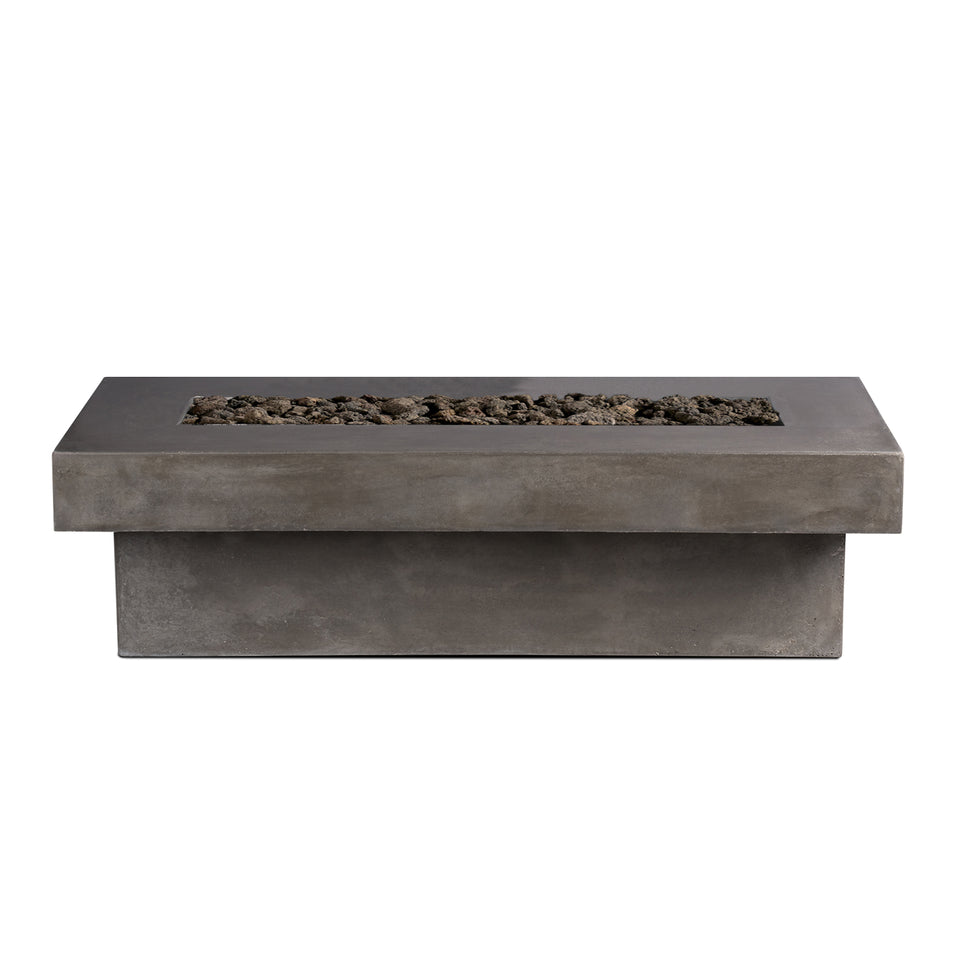Terraza Concrete Firepit - Pewter Black Lava Rock